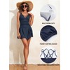 Aleumdr Ribbed Modest Swimdress Swimsuits for Women Tummy Control Swim