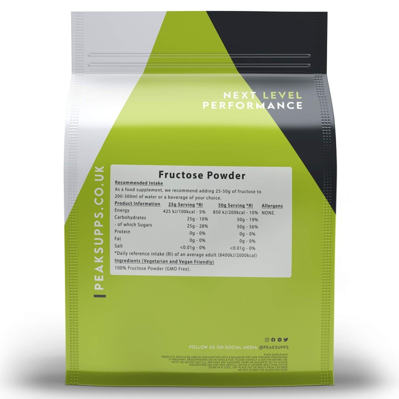 Pure Fructose Powder 50g | 1kg - Carbohydrate - Low