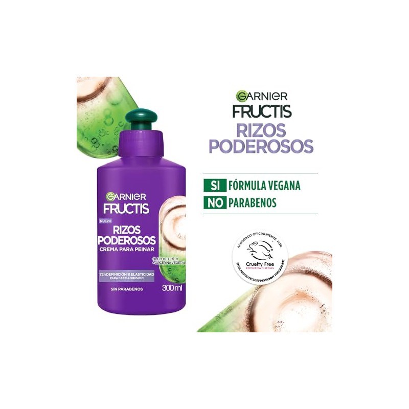 Garnier Fructis Crema para Peinar Rizos Poderosos, 300 ml -