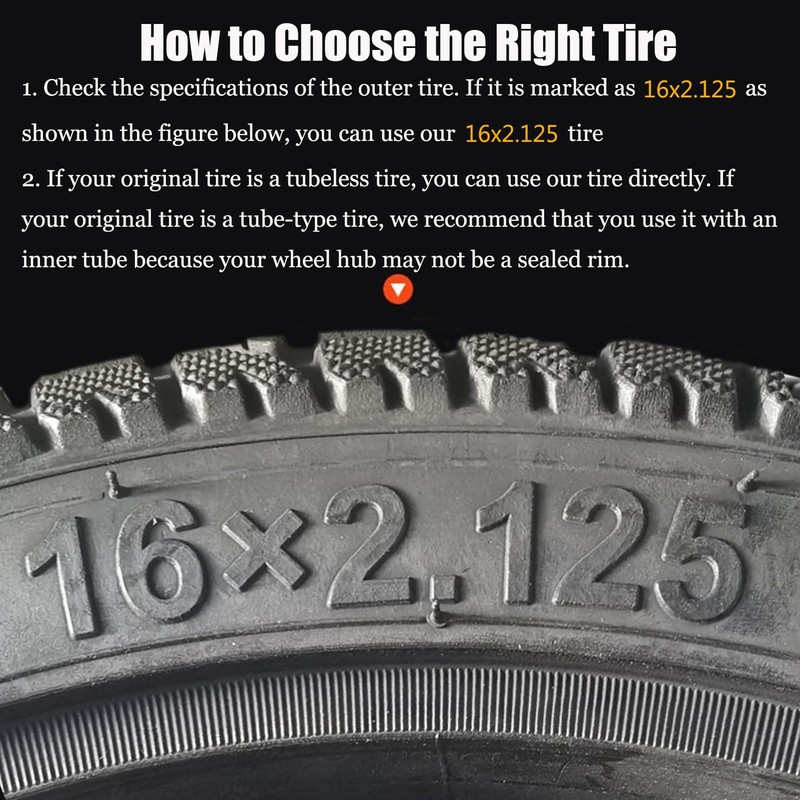 16x2.125 Electric Bicycle Solid Tire, Non-Inflation Explosion-Proof Tire, Replacement Tyres
