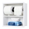 Neodrain White Recessed Toilet Paper Holder,Double Layer Wet Tissue Holder