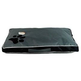 World of pets Sweet Dreams Black and Grey Waterproof cushion with Paw Print Design 67cm x 42cm