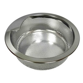 Antibacterial Drain Drainage Basket, Diameter 5.7 inches (144 mm), Stainless Steel, Drainer, Slim, Keep Fine, Shallow Type, 5.7 inches (14.5 mm), Polished, Silver