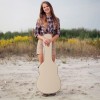 efunmodern 39" Classical Guitar Hard Case Microgroove Flat Beige Portable