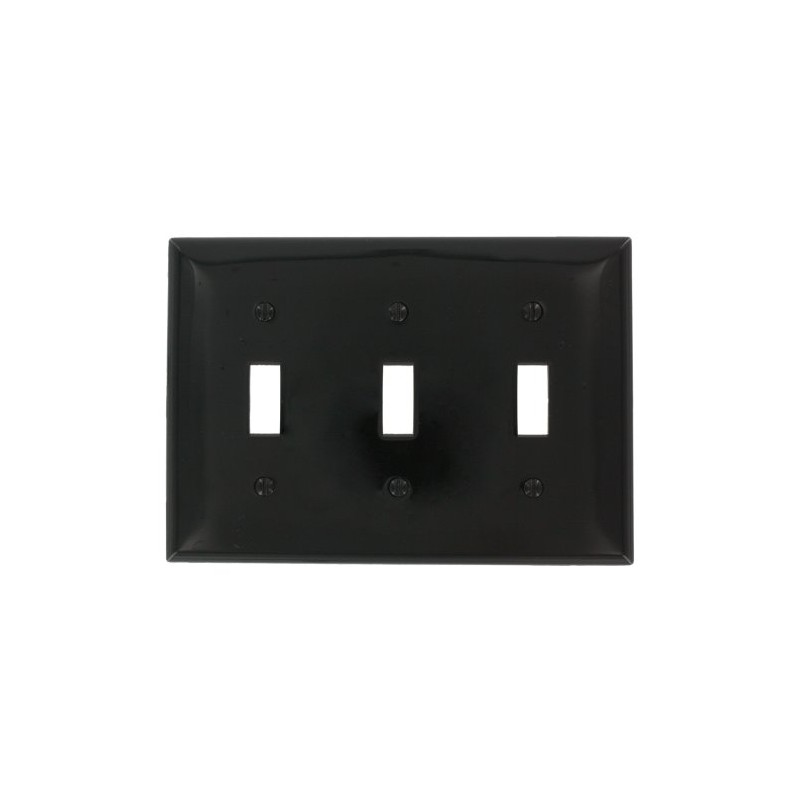 Leviton 3-Gang Toggle Device Switch Wallplate, Standard Size, Thermoplastic Nylon,