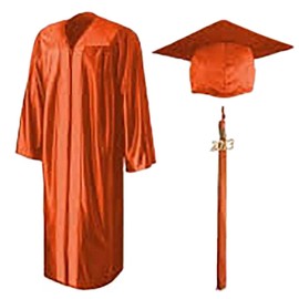 Tassel Depot - Graduation Cap and Gown Set with Customizable Tassel Year - Made in USA - Perfect for High School or College - Burnt Orange (Large)