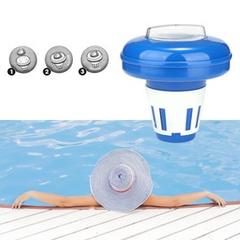 com-four® Dosing float for the pool, chemical dispenser for chlorine or bromine tablets, for dosed dispensing of pool additives (1 x 16.5 cm)