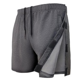 Unisex Hip Knee Surgery Recovery Shorts Men Tear Away Short Pant Breakaway 2 Side Snap Shorts Adaptive Clothing Women Gray 2XL