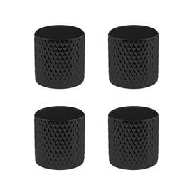 SING F LTD 4Pcs Black Guitar Tone Volume Control Knobs Metal Flat Top Control Knobs Fits 6mm Diameter Shaft For Electric Guitars Bass Replacement Part