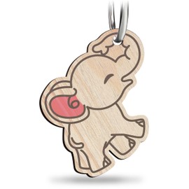 Elefant Geschenk - Elefant Schlüsselanhänger handgemacht aus Holz, Glücksbringer, Glückselefant, Elefantenanhänger für Glück, Glücksbringer Schlüsselanhänger Partner und beste Freundin