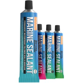 Marine Sealant and Adhesive, Waterproof Marine Grade Caulk, High-Temperature Water Sealant for Boat, Auto, and RV, Silicone-Free, White, 1 Tube, 3 Oz