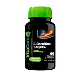 L-Carnitina  Arginina  400 mg  60 cpsulas  Suplemento Alimenticio para Energa, Circulacin y Quema de Grasa                                            