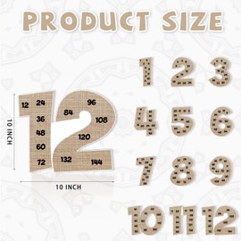 Colarr Multiples Posters Set Multiple Math Posters from 1 to 12 Counting Numbers Times Table Chart Multiplication Chart for Classroom Home Leaning Kids Elementary School(Burlap Color)