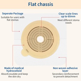 DERAYMI DERAYMI 10PCS Ostomy Skin Barrier Ostomy Bag Supplies, 15-60mm Can Be Cut Hydrocolloid Skin Barrier Colostomy Supplies for Two-Piece Colostomy Bags