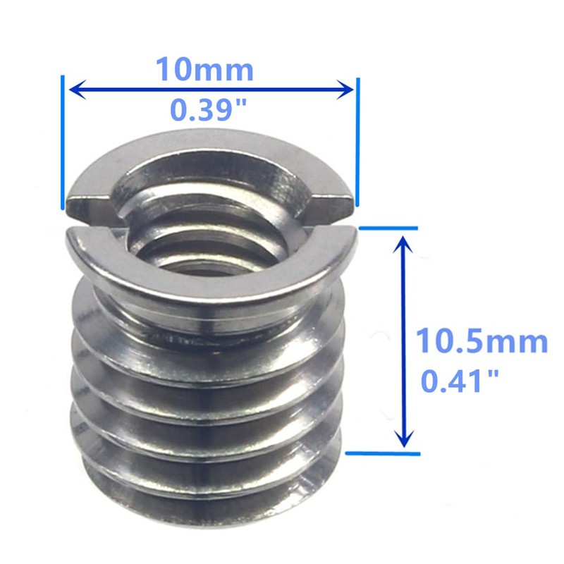 HITHUT Stainless Steel 1/4"-20 Female to 3/8"-16 Male Convert Screw