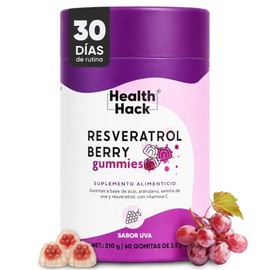 Resveratrol Antioxidante 60 Gomitas para Adulto Sin Azúcar Health Hack