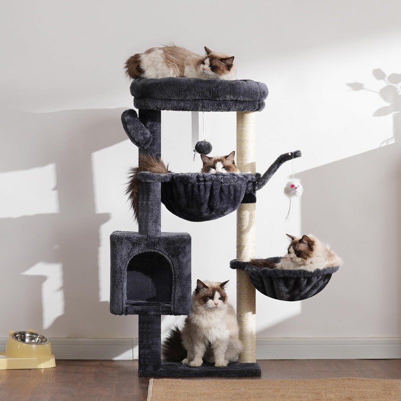 Heybly Cat Tree, 39.4 Inches Tower Condo with Scratching Post,