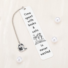 Cat Lover Gifts for Women Christmas Gifts Stocking Stuffers for Women Girls Cat Accessories for Reading Women Bookmarks Gifts for Cat Lovers White Elephant Thanksgiving Birthday Gifts for Cat Lover
