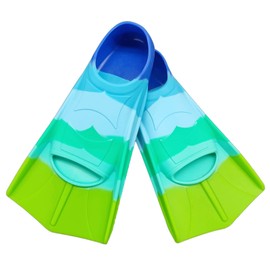 Gugmoy Kids Swim Fins,Comfortable Silicone Flippers for Swimming and Diving,Size Suitable Beginners Kids Girls Boys Adults (Small, Colorful-B)