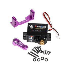 RampCrab RC Steering Servo with Mount Bracket and Servo Horn for FMS FCX24, RC Car Parts, Upgrade Parts for RC Crwaler 1/24 Scale FCX24 Power Wagon Butcher & Max Smasher Big Foot, K5, Purple