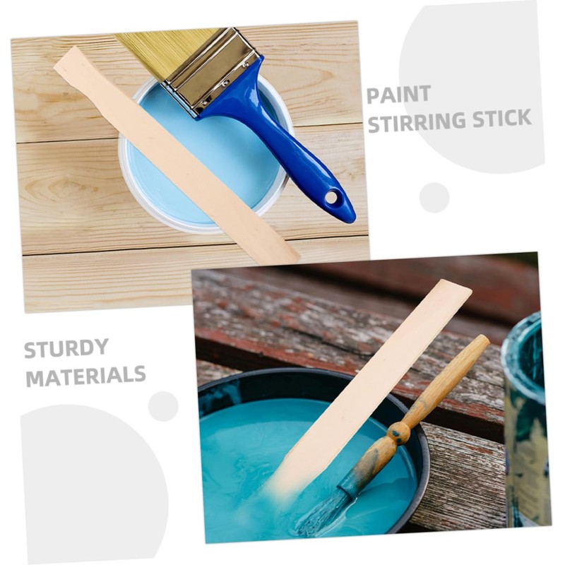 Tofficu 20pcs Wooden Paint Mixing Stick Resin Stir Sticks for
