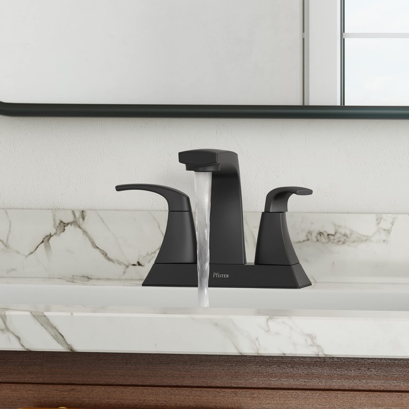 Pfister Karci Bathroom Sink Faucet, 4-Inch Centerset, 2-Handle, 3-Hole, Matte