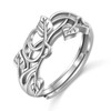 925 Sterling Silver Filigree Ivy Wild Band Ring Adjustable Dainty