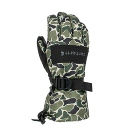 Carhartt Juniors' Waterproof Insulated Gauntlet Glove, Retro Duck Camo, X-Small