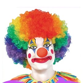 AUOCATTAIL Crazy Hair Day Accessories for Women Man, Clown Rainbow Wig for Adults Holiday Funny Wigs Costume
