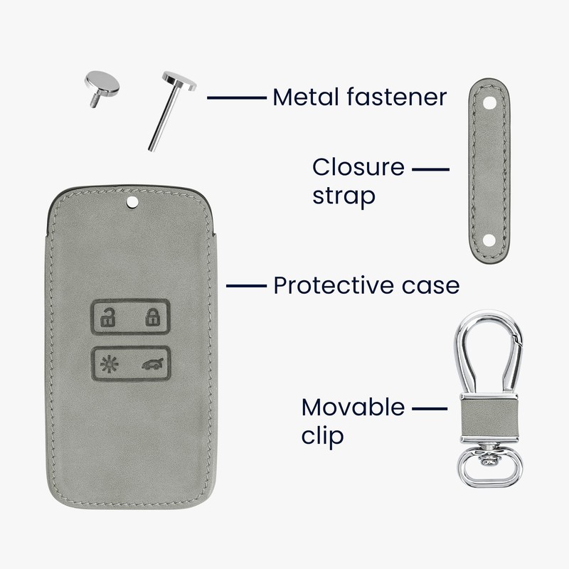 kwmobile Car Key Case Compatible with Renault 4-Button Smartkey Car