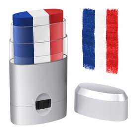 AOOWU Flag Face Paint Stick, Blue White Red Sports Face Paint Stick for Football Fans, Sports Cheering & Party, Face Paint Sticks for 2026 World Cup, Sports Events, Easy Wash Smudge Proof