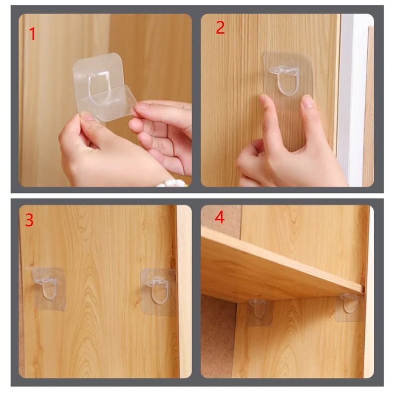 YUYEJIAYE 20Pc Shelf Support pegs Perforation-Free Wardrobe Layered Partitions Sticking