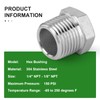 TAISHER 10PCS 304 Stainless Steel Reducer Hex Bushing, 1/4" NPT