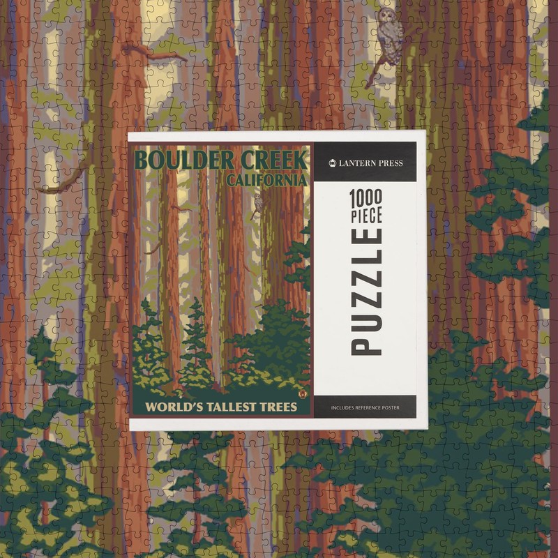 Lantern Press 1000 Piece Jigsaw Puzzle, Boulder Creek, CA, Redwood
