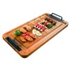 Large Wooden Charcuterie Board with Handles, Extra Long Cutting Grilling