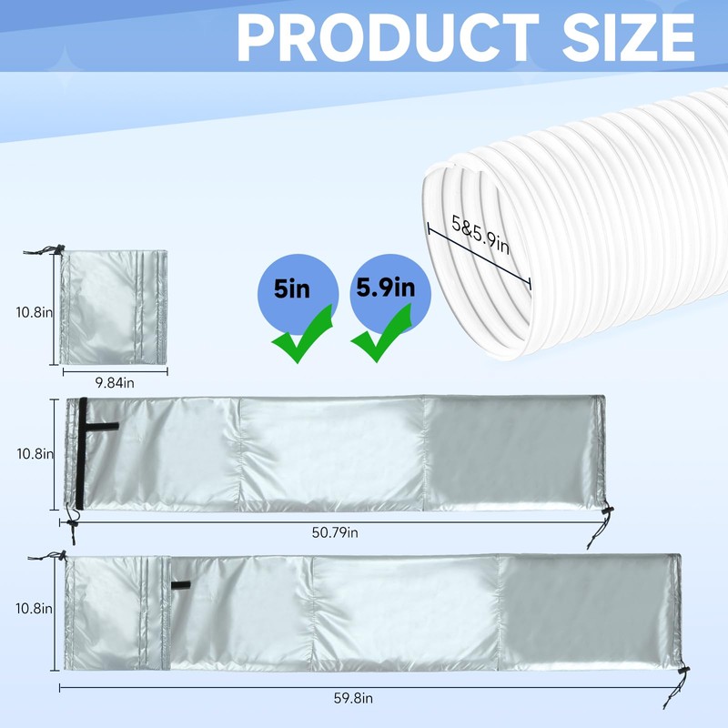 ArchiMax Portable AC Hose Insulation Sleeve, Air Conditioner Hose Cover