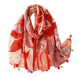 Pemilosci Soft Scarf for Women Girls Boho Large Lightweight Scarves Shawls Wraps for Four Seasons 70 x 35 inches (FSS008 Cashew Nut)