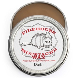 Firehouse Moustache Wax - Para Dar Forma A La Barba Y El Bigote - Cera Para Barba Para Todo Tipo De Clima, Con Aroma Y Color Naturales(Oscura, Lata De 28 G)- Hecha A Mano En Pequeños Lotes Por John