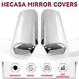 HECASA Door Mirror Covers Compatible with Peterbilt 579 Left & Right Pair Chrome Driver Side & Passenger Side Silver