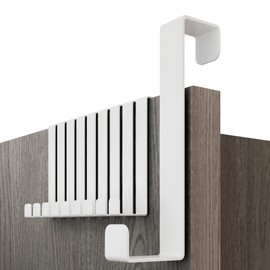 Menz Door Hooks, Set of 10 – White Door Hooks for Hanging, Stainless Steel, Universal Door Coat Rack for Hanging – Robust Coat Hooks Door, Door Hook Rail for Hanging