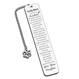 Gift for Mom to my Mom Bookmark, Mom Gift from Daughter Son, Mom Birthday Gift Mothers Day, Sunshine Gifts for Mother Mommy from Teens Kids I Love You Mom Book Lovers Gift Valentines Christmas