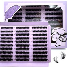 AMSDCN 300Pcs 5D Fluffy 10-18mm Mix Lashes Cluster 60D-120DThick Eyelash D/DD Curl Individual Lashes DIY Lash Extensions Eyelashes(DD Curl 60D80D100D)