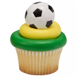 Decopac Soccer Cupcake Toppers | Soccer Ball Cupcake Rings - 24 Pcs (dp8820)