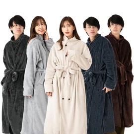 HOME COCCI Wearable Blanket, Men's, Women's, Washable, Winter, Warm, Room Wear, Room Wear, Warm, Flannel, Anti-Static, Fluffy, Washable, Extra Thick, Microfiber, Length 49.2 inches (125 cm), Sheep