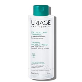 Uriage Agua Micelar termal para piel mixta a grasa 500ml – desmaquilla, purifica y matifica – con extracto de manzana verde, agua termal y patente LN 