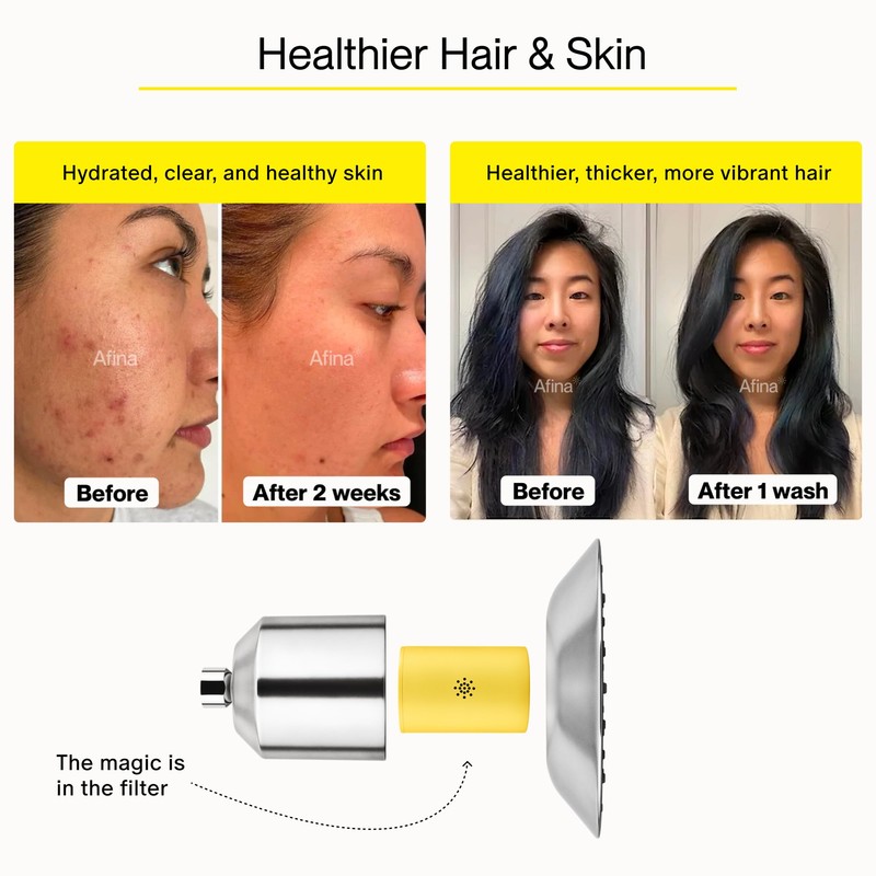 Afina Filtered Shower Head | High Pressure Shower - Reduces