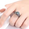 Skull Head Ring with Diamond Set and Colored Zircon Ring