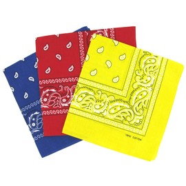 Laciteinterdite Set of 3 Paisley Bandanas for Men and Women, 57 x 57 cm One Size Yellow,blue,red
