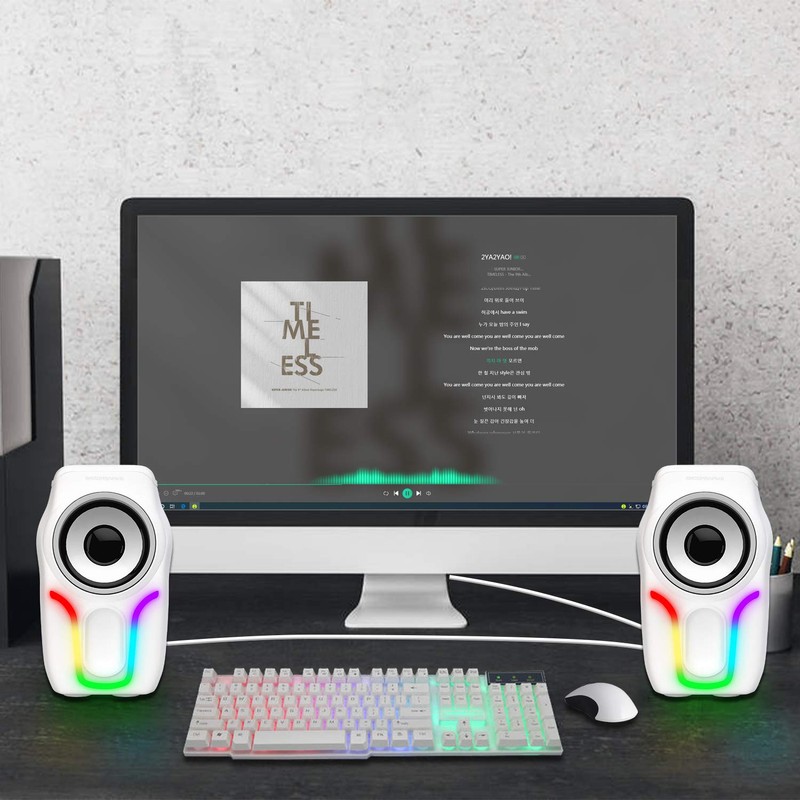 MAMBASNAKE Computer Speakers, 2.0 USB Powered PC Speakers Stereo Volume