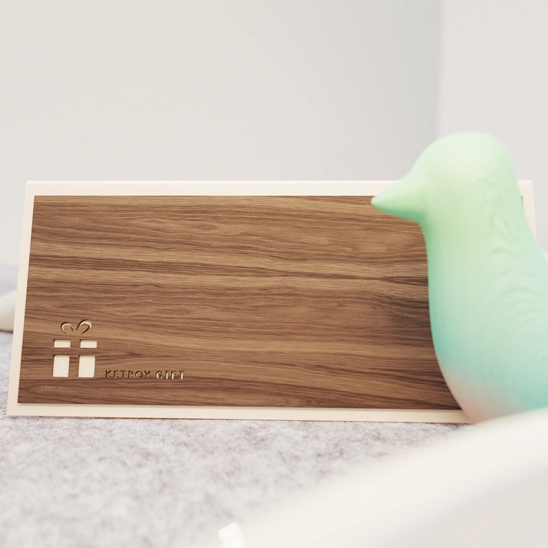 Thank You Card - Natural Walnut Wood - Handcrafted in